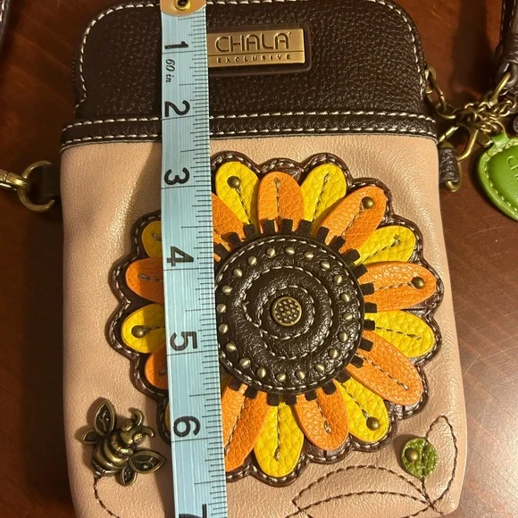Chala Sunflower Crossbody Bag - Brown and Orange - Picture 2 of 8